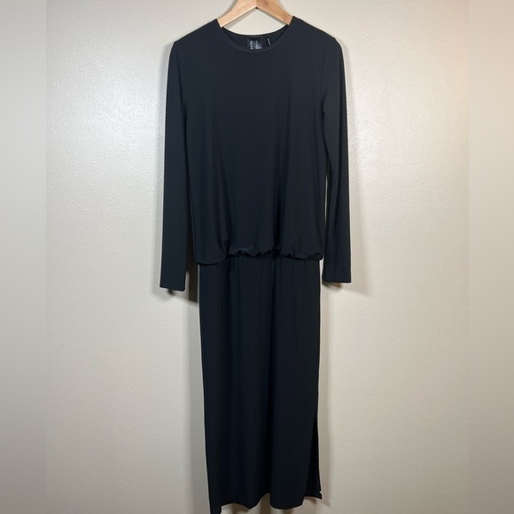 KAMALI KULTURE x NORMAKAMALI Long Sleeve Midi Black Dress Size Small - Picture 2 of 7